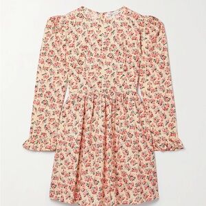Batsheva x Laura Ashley Rowena Square Neck Mini Prairie Dress